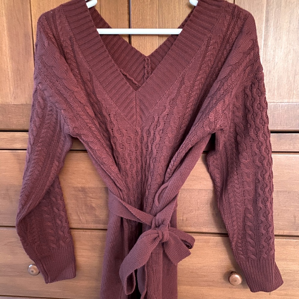 Maroon sweater dress